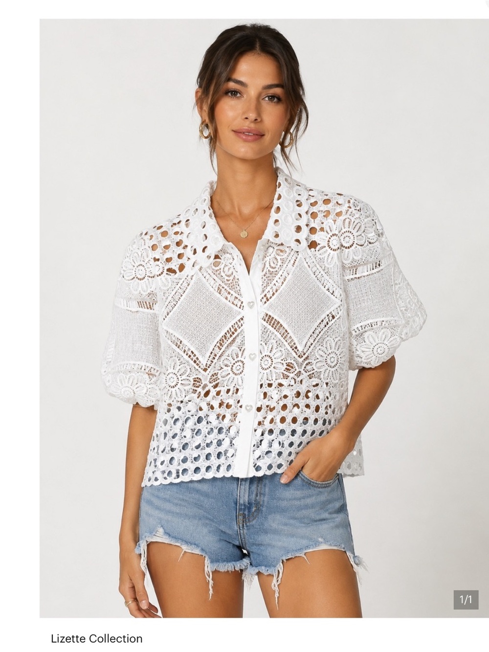 White eyelet blouse